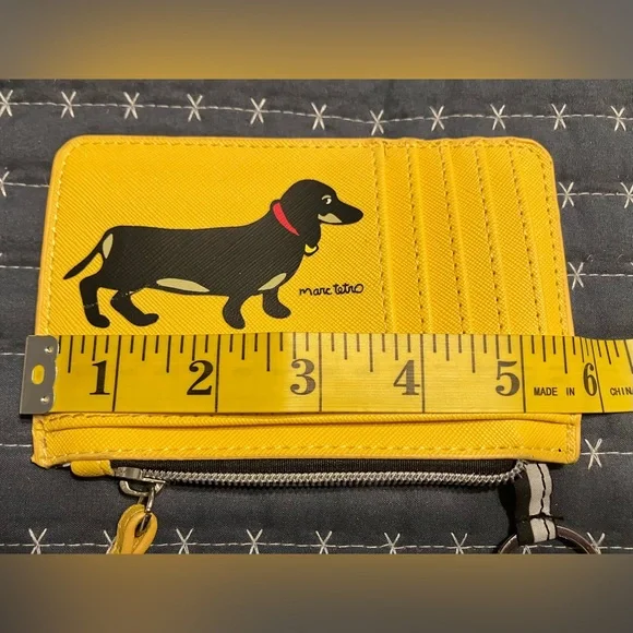 Yellow Dachshund Graphic Tote Bag with Wallet and Wristlet - Picture 8 of 11